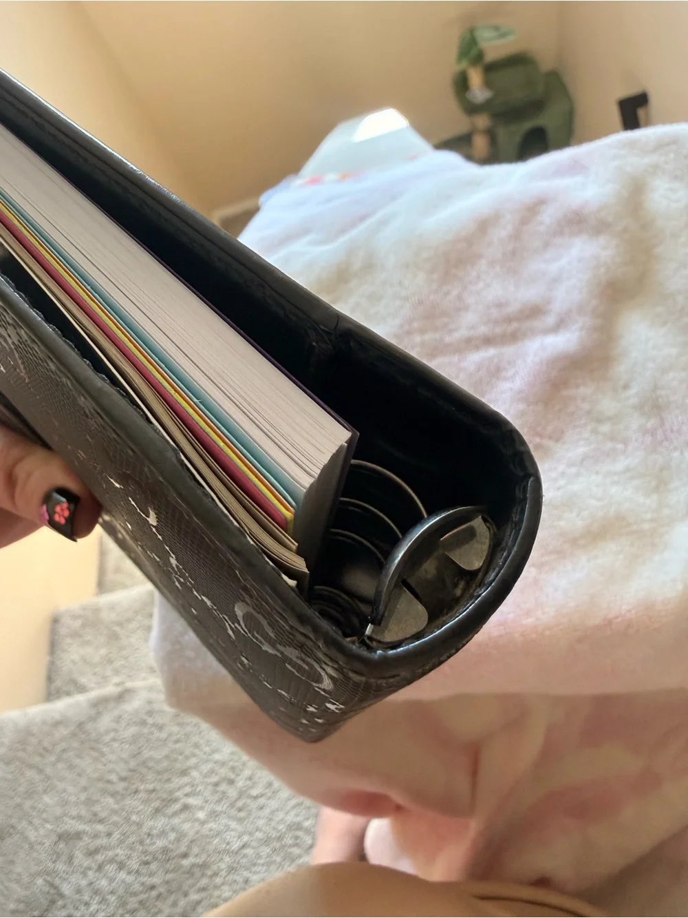 Gucci Black Patent GG Embossed Leather Agenda Cover
